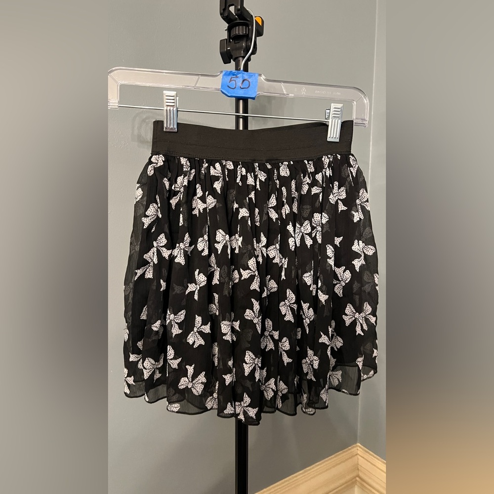 Cato Black and White Bow A-Line Skirt‎ Girls 8/10